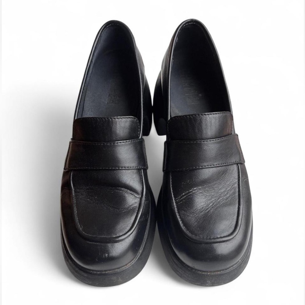 Camper Black Leather Thelma Loafer Shoe Size 38 - Picture 2 of 7